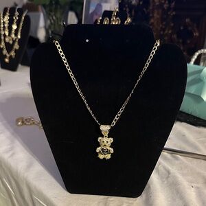 Gold Bear Pendant Necklace